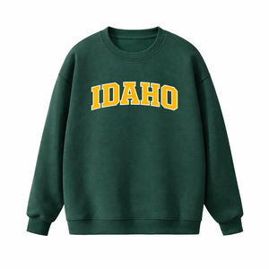 Idaho Crewneck Sweatshirt in Forest Green / Gold