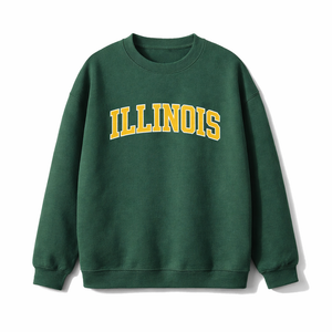 Illinois Crewneck Sweatshirt in Forest Green / Gold