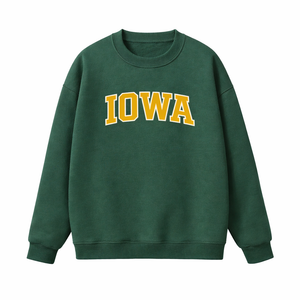 Iowa Crewneck Sweatshirt in Forest Green / Gold