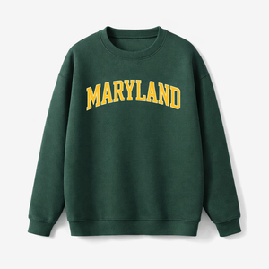 Maryland Crewneck Sweatshirt in Forest Green / Gold