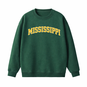 Mississippi Crewneck Sweatshirt in Forest Green / Gold