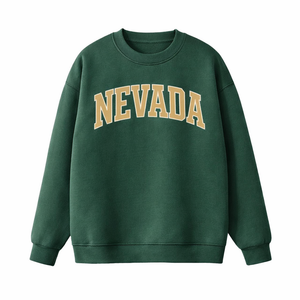 Nevada Crewneck Sweatshirt in Forest Green / Sand