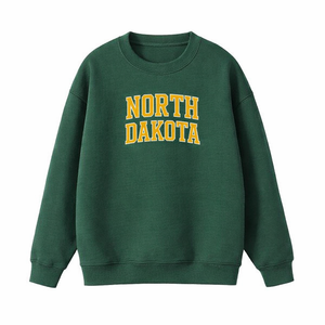 North Dakota Crewneck Sweatshirt in Forest Green / Gold