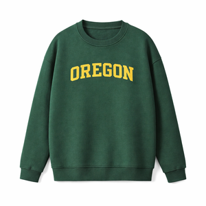 Oregon Crewneck Sweatshirt in Forest Green / Cream