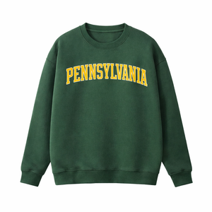 Pennsylvania Crewneck Sweatshirt in Forest Green / Gold