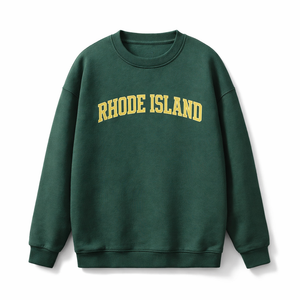 Rhode Island Crewneck Sweatshirt in Forest Green / Cream