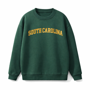 South Carolina Crewneck Sweatshirt in Forest Green / Sand