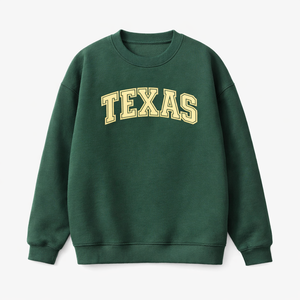 Texas Crewneck Sweatshirt in Forest Green / Cream