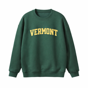 Vermont Crewneck Sweatshirt in Forest Green / Cream