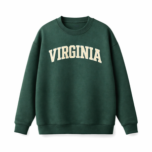 Virginia Crewneck Sweatshirt in Forest Green / Cream