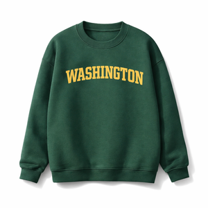 Washington Crewneck Sweatshirt in Forest Green / Cream