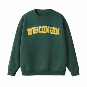 Wisconsin Crewneck Sweatshirt in Forest Green / Gold