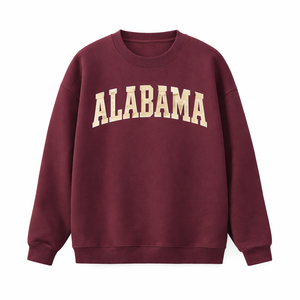 Alabama Crewneck Sweatshirt in Dull Red / Cream