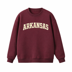 Arkansas Crewneck Sweatshirt in Dull Red / Cream