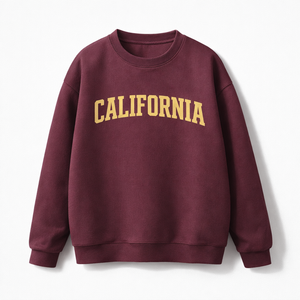 California Crewneck Sweatshirt in Dull Red / Cream