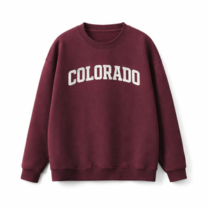 Colorado Crewneck Sweatshirt in Dull Red / White