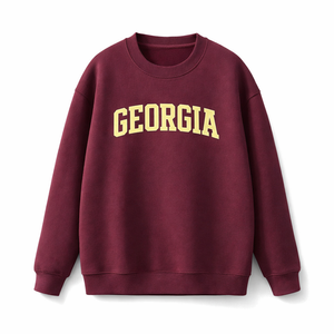 Georgia Crewneck Sweatshirt in Dull Red / Cream