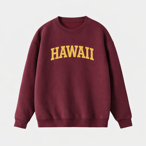 Hawaii Crewneck Sweatshirt in Dull Red / Cream
