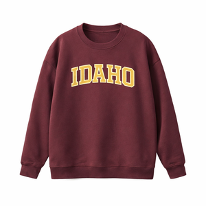 Idaho Crewneck Sweatshirt in Dull Red / Cream