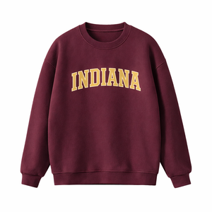Indiana Crewneck Sweatshirt in Dull Red / Cream