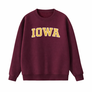 Iowa Crewneck Sweatshirt in Dull Red / Cream