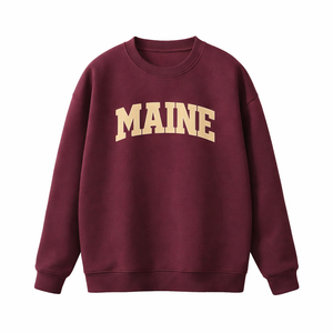 Maine Crewneck Sweatshirt in Dull Red / Sand
