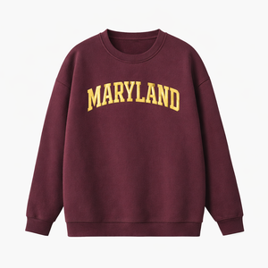 Maryland Crewneck Sweatshirt in Dull Red / Cream
