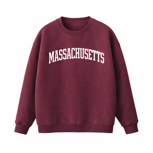 Massachusetts Crewneck Sweatshirt in Dull Red / White