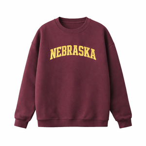 Nebraska Crewneck Sweatshirt in Dull Red / Cream
