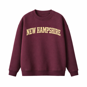 New Hampshire Crewneck Sweatshirt in Dull Red / Cream