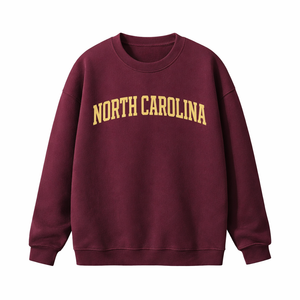 North Carolina Crewneck Sweatshirt in Dull Red / Cream