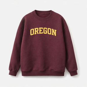 Oregon Crewneck Sweatshirt in Dull Red / Cream