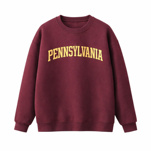 Pennsylvania Crewneck Sweatshirt in Dull Red / Cream