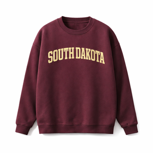 South Dakota Crewneck Sweatshirt in Dull Red / Cream