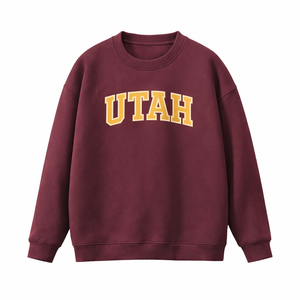 Utah Crewneck Sweatshirt in Dull Red / Cream