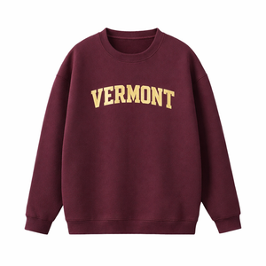 Vermont Crewneck Sweatshirt in Dull Red / Cream