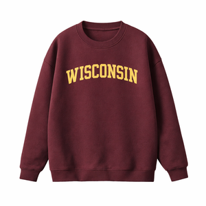 Wisconsin Crewneck Sweatshirt in Dull Red / Cream