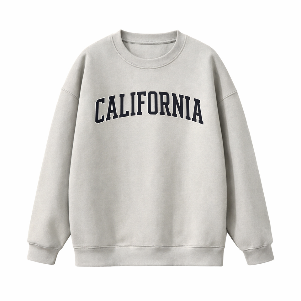 California Crewneck Sweatshirt in Gray / Navy