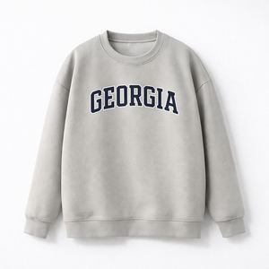 Georgia Crewneck Sweatshirt in Gray / Navy