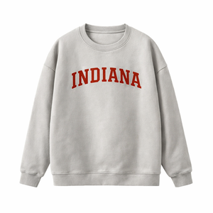 Indiana Crewneck Sweatshirt in Gray / Crimson
