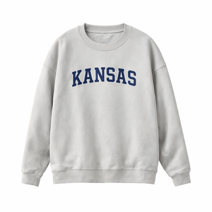 Kansas Crewneck Sweatshirt in Gray / Navy