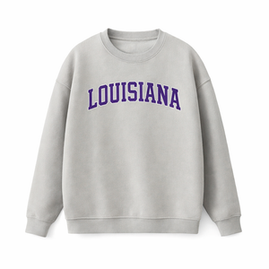 Louisiana Crewneck Sweatshirt in Gray / Purple