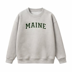 Maine Crewneck Sweatshirt in Gray / Forest Green