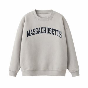 Massachusetts Crewneck Sweatshirt in Gray / Navy