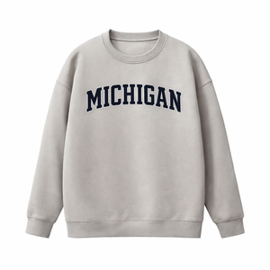 Michigan Crewneck Sweatshirt in Gray / Navy