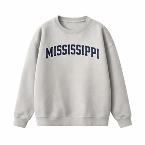 Mississippi Crewneck Sweatshirt in Gray / Navy