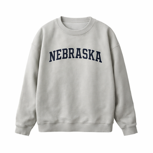 Nebraska Crewneck Sweatshirt in Gray / Navy