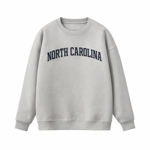 North Carolina Crewneck Sweatshirt in Gray / Navy