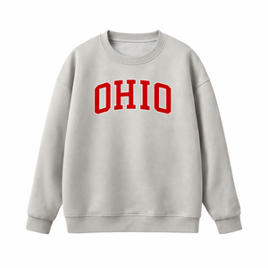 Ohio Crewneck Sweatshirt in Gray / Red