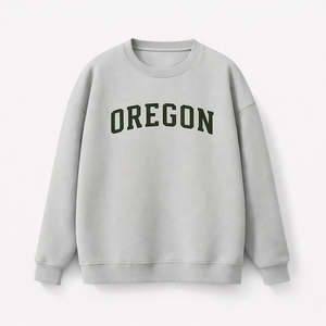 Oregon Crewneck Sweatshirt in Gray / Forest Green